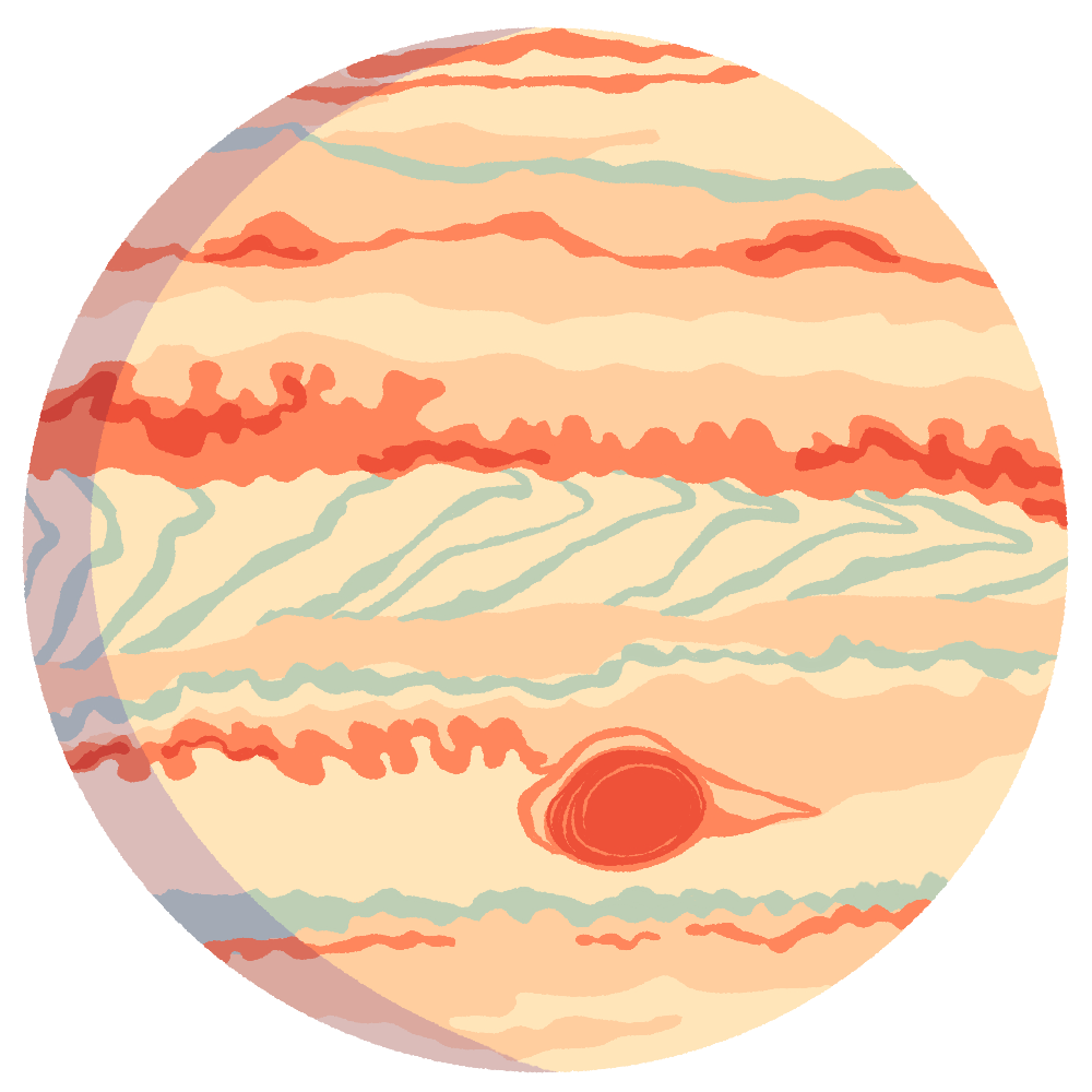 An Astronomy Graphics Library illustration of Jupiter