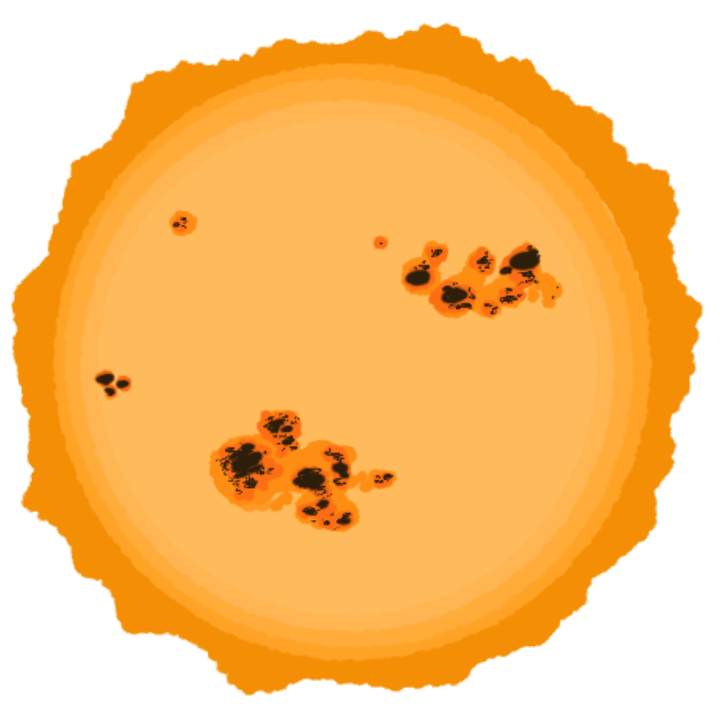 Astronomy Graphics Library illustration of the suns sunspots