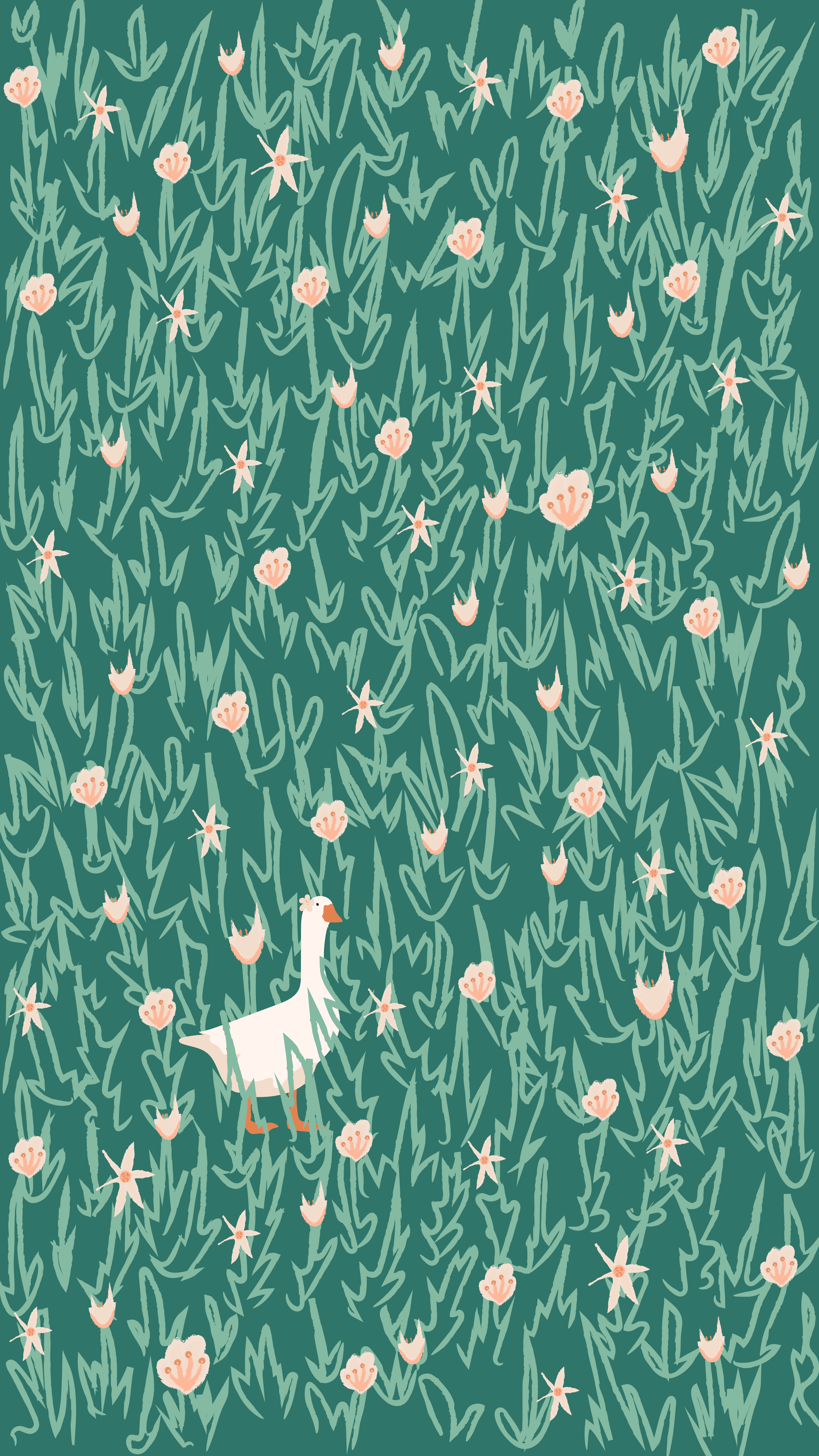 Flowers and Untitled Goose Background
